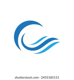 Logo de diseño de Ilustración vectorial de ícono de onda de agua