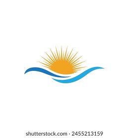 Water wave icon vector illustration design logo