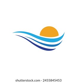 Water wave icon vector illustration design logo