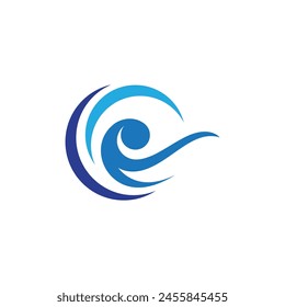Water wave icon vector illustration design logo