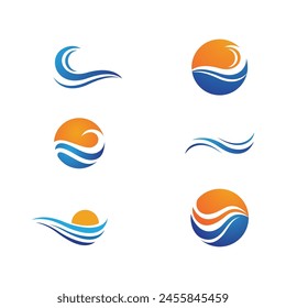 Water wave icon vector illustration design logo