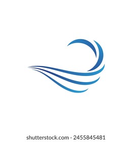Water wave icon vector illustration design logo