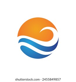 Water wave icon vector illustration design logo