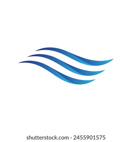 Water wave icon vector illustration design logo