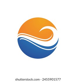 Wasser-Welle-Symbol Vektorillustration Design-Logo