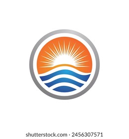 Water wave icon vector illustration design logo