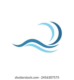 Water wave icon vector illustration design logo