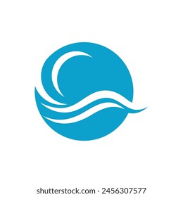 Logo de diseño de Ilustración vectorial de ícono de onda de agua