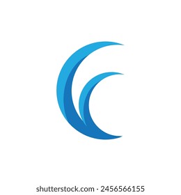 Water wave icon vector illustration design logo