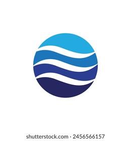Water wave icon vector illustration design logo