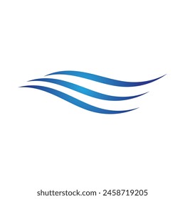 Logo de diseño de Ilustración vectorial de ícono de onda de agua
