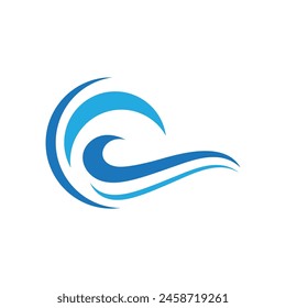 Water wave icon vector illustration design logo
