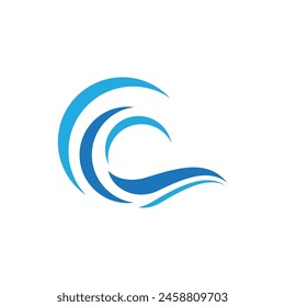 Water wave icon vector illustration design logo