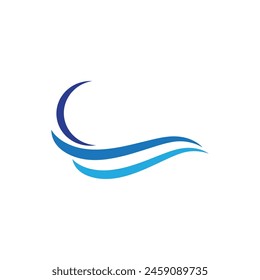 Water wave icon vector illustration design logo