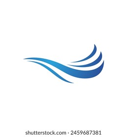 Logo de diseño de Ilustración vectorial de ícono de onda de agua