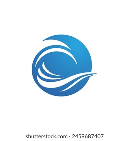 Water wave icon vector illustration design logo