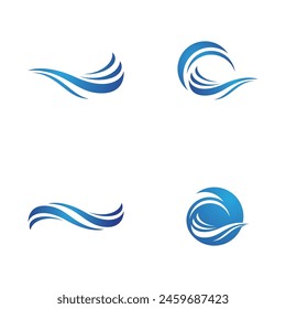 Logo de diseño de Ilustración vectorial de ícono de onda de agua