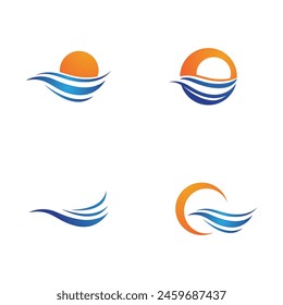 Water wave icon vector illustration design logo