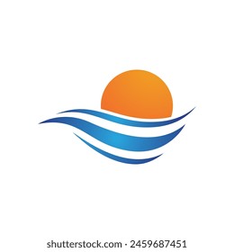 Water wave icon vector illustration design logo