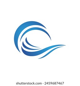 Water wave icon vector illustration design logo