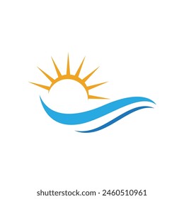 Water wave icon vector illustration design logo