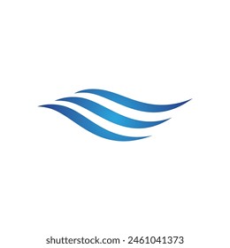 Logo de diseño de Ilustración vectorial de ícono de onda de agua