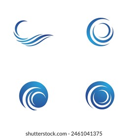 Water wave icon vector illustration design logo