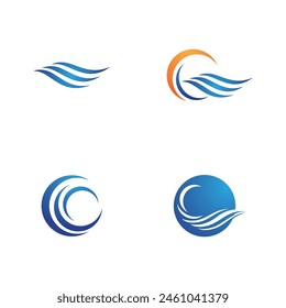 Water wave icon vector illustration design logo