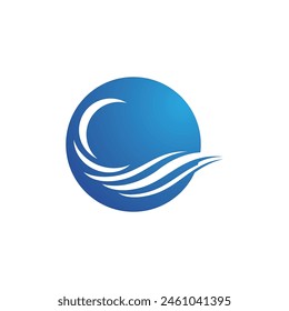 Water wave icon vector illustration design logo