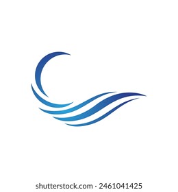 Water wave icon vector illustration design logo