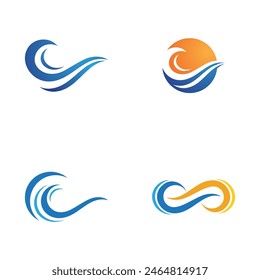 Water wave icon vector illustration design logo