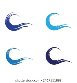 Water wave icon vector illustration design logo