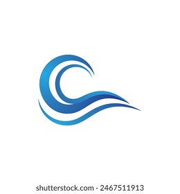 Logo de diseño de Ilustración vectorial de ícono de onda de agua