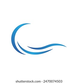 Logo de diseño de Ilustración vectorial de ícono de onda de agua