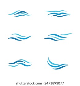 Water wave icon vector illustration design logo