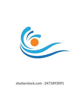 Water wave icon vector illustration design logo