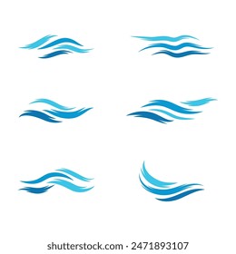 Logo de diseño de Ilustración vectorial de ícono de onda de agua