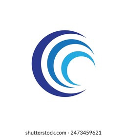 Logo de diseño de Ilustración vectorial de ícono de onda de agua