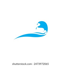 Water wave icon vector illustration design logo