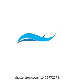 Logo de diseño de Ilustración vectorial de ícono de onda de agua