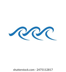 Water wave icon vector illustration design logo