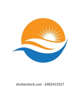 Water wave icon vector illustration design logo
