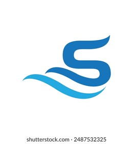 Water wave icon vector illustration design logo