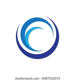 Water wave icon vector illustration design logo