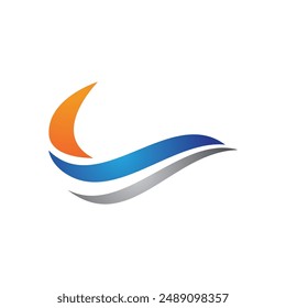 Water wave icon vector illustration design logo