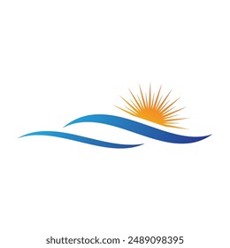 Water wave icon vector illustration design logo