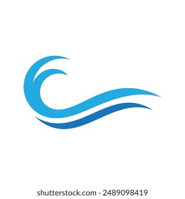 Water wave icon vector illustration design logo