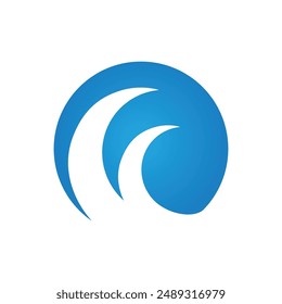Water wave icon vector illustration design logo