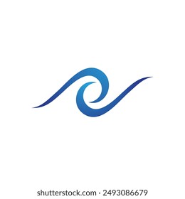 Logo de diseño de Ilustración vectorial de ícono de onda de agua