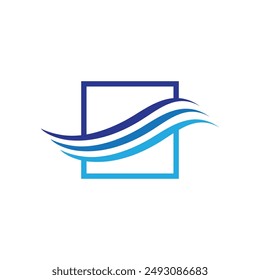 Water wave icon vector illustration design logo
